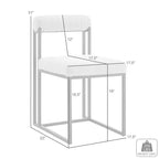 Armen Living Set di 2 sedie da pranzo Anastasia, in ferro e similpelle, nero opaco/grigio chiaro