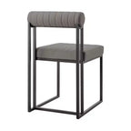 Armen Living Set di 2 sedie da pranzo Anastasia, in ferro e similpelle, nero opaco/grigio chiaro