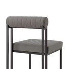 Armen Living Set di 2 sedie da pranzo Anastasia, in ferro e similpelle, nero opaco/grigio chiaro