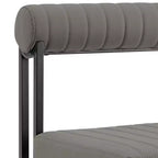 Armen Living Set di 2 sedie da pranzo Anastasia, in ferro e similpelle, nero opaco/grigio chiaro
