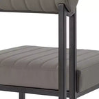 Armen Living Set di 2 sedie da pranzo Anastasia, in ferro e similpelle, nero opaco/grigio chiaro