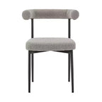 Set di 2 sedie da pranzo Armen Living Shannon in ferro e tessuto Thundercloud, grigio/nero opaco