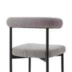 Set di 2 sedie da pranzo Armen Living Shannon in ferro e tessuto Thundercloud, grigio/nero opaco