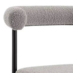 Set di 2 sedie da pranzo Armen Living Shannon in ferro e tessuto Thundercloud, grigio/nero opaco