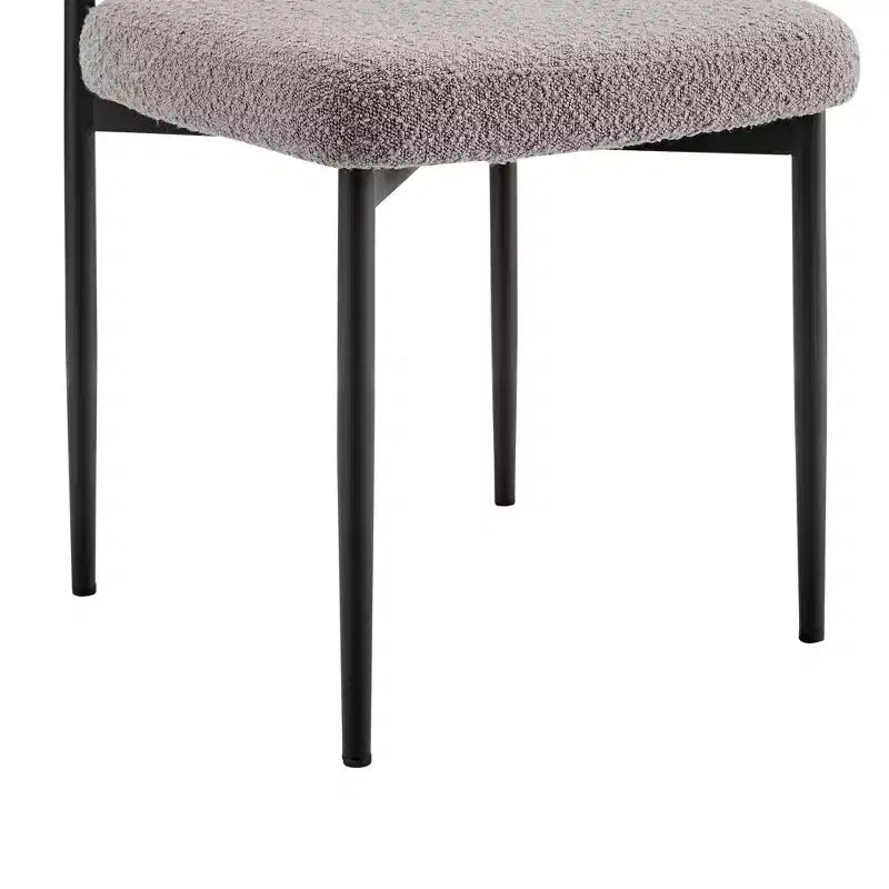 Set di 2 sedie da pranzo Armen Living Shannon in ferro e tessuto Thundercloud, grigio/nero opaco