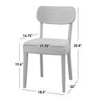 Lifestorey Set di 2 Sedie da Pranzo Carlisle in Legno Massello Grigio Chiaro: Moderno Mid-Century, Legno di Gomma, Imbottite