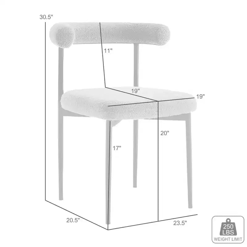 Armen Living Set di 2 sedie da pranzo Shannon in ferro e finta pelle Nero opaco/Grigio chiaro