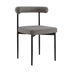 Armen Living Set di 2 sedie da pranzo Shannon in ferro e finta pelle Nero opaco/Grigio chiaro