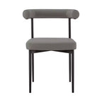 Armen Living Set di 2 sedie da pranzo Shannon in ferro e finta pelle Nero opaco/Grigio chiaro