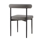 Armen Living Set di 2 sedie da pranzo Shannon in ferro e finta pelle Nero opaco/Grigio chiaro