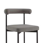 Armen Living Set di 2 sedie da pranzo Shannon in ferro e finta pelle Nero opaco/Grigio chiaro