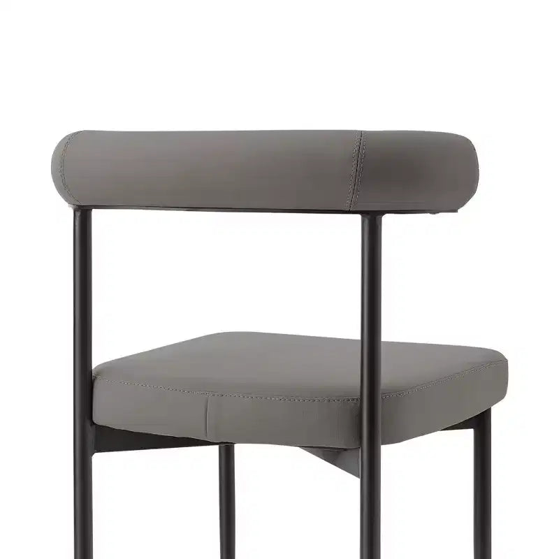 Armen Living Set di 2 sedie da pranzo Shannon in ferro e finta pelle Nero opaco/Grigio chiaro