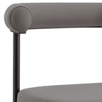 Armen Living Set di 2 sedie da pranzo Shannon in ferro e finta pelle Nero opaco/Grigio chiaro
