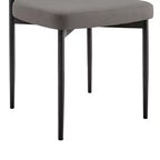Armen Living Set di 2 sedie da pranzo Shannon in ferro e finta pelle Nero opaco/Grigio chiaro