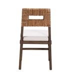 Sedia da pranzo Porsha Mahogany Wood e Rattan naturale bianca/marrone naturale/marrone noce - Baxton Studio: Stile bohémien, nessun assemblaggio richiesto