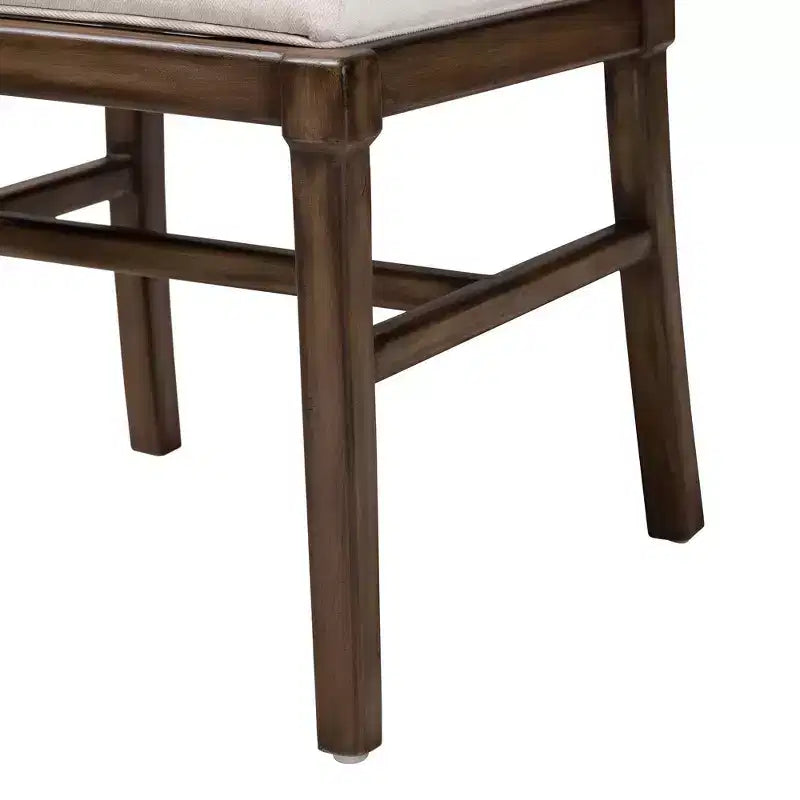 Sedia da pranzo Porsha Mahogany Wood e Rattan naturale bianca/marrone naturale/marrone noce - Baxton Studio: Stile bohémien, nessun assemblaggio richiesto