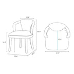 Manhattan Comfort Palmer Sedia da pranzo imbottita moderna in tweed, color argento