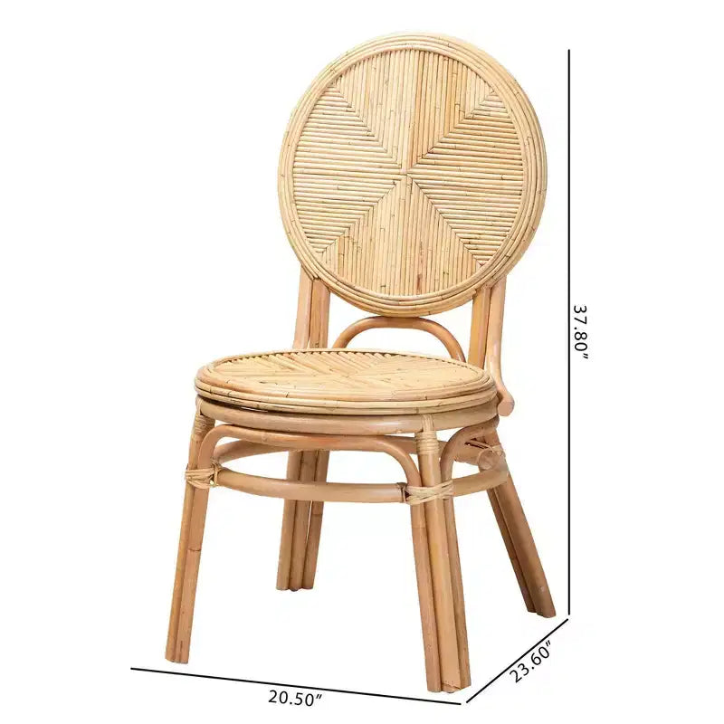 bali & pari Carita Sedia da pranzo in rattan Marrone naturale: Nessun assemblaggio richiesto, pulire le macchie, telaio in legno