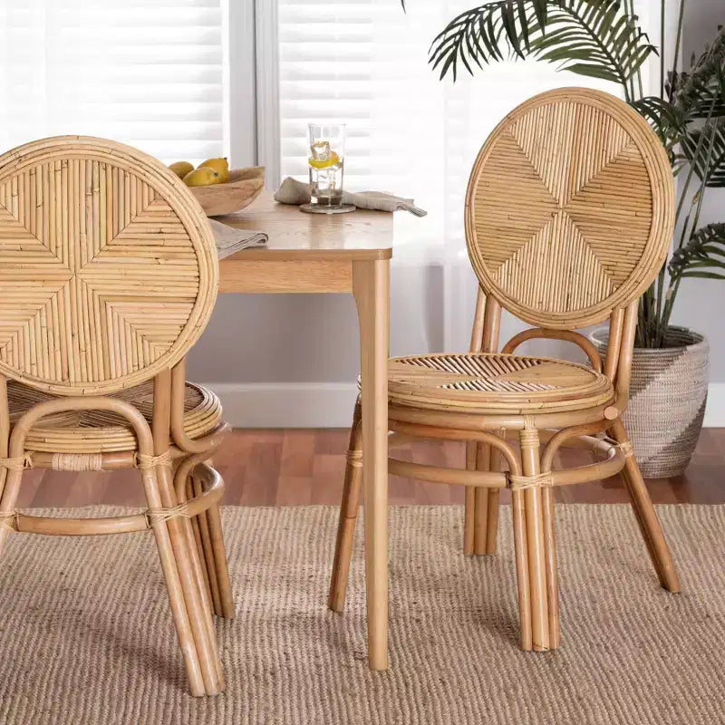 bali & pari Carita Sedia da pranzo in rattan Marrone naturale: Nessun assemblaggio richiesto, pulire le macchie, telaio in legno