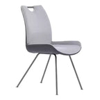 Set di 2 sedie da pranzo contemporanee Delvar in tessuto peltro - Armen Living: imbottite, struttura in legno, pulizia delle macchie