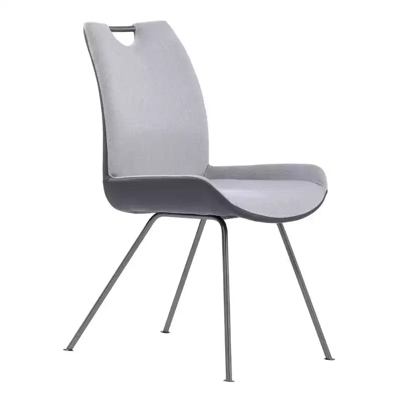 Set di 2 sedie da pranzo contemporanee Delvar in tessuto peltro - Armen Living: imbottite, struttura in legno, pulizia delle macchie