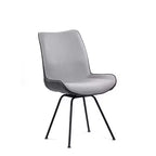 Set di 2 sedie da pranzo contemporanee Delvar in tessuto peltro - Armen Living: imbottite, struttura in legno, pulizia delle macchie