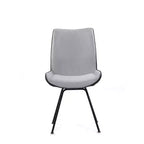 Set di 2 sedie da pranzo contemporanee Delvar in tessuto peltro - Armen Living: imbottite, struttura in legno, pulizia delle macchie