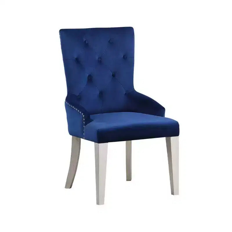 Sedia Varian 21" in tessuto blu/platino antico - Acme Furniture