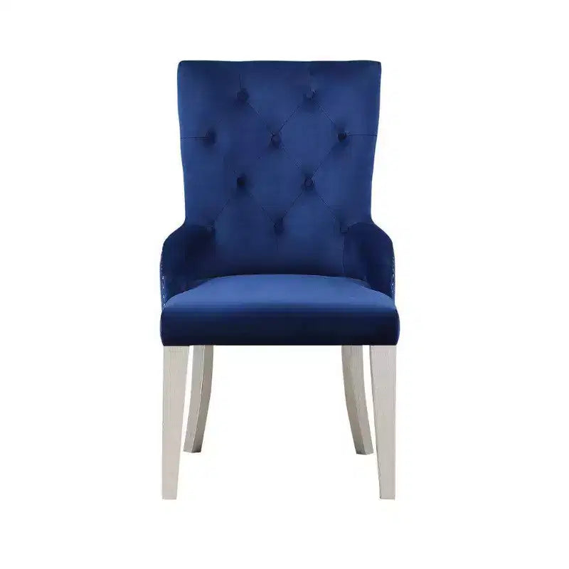 Sedia Varian 21" in tessuto blu/platino antico - Acme Furniture