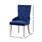 Sedia Varian 21" in tessuto blu/platino antico - Acme Furniture