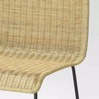 Sedia da pranzo moderna in rattan Chapin con gambe in metallo beige - Threshold™: struttura nera, design effetto rattan