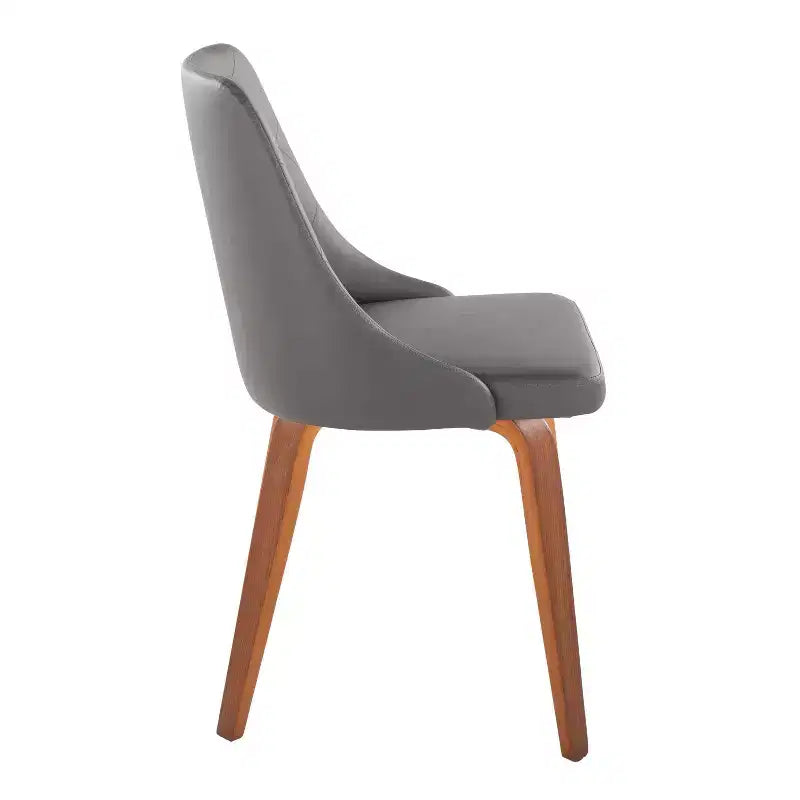 Set di 2 sedie da pranzo Marche: imbottite con bottoni trapuntati, gambe in legno - LumiSource