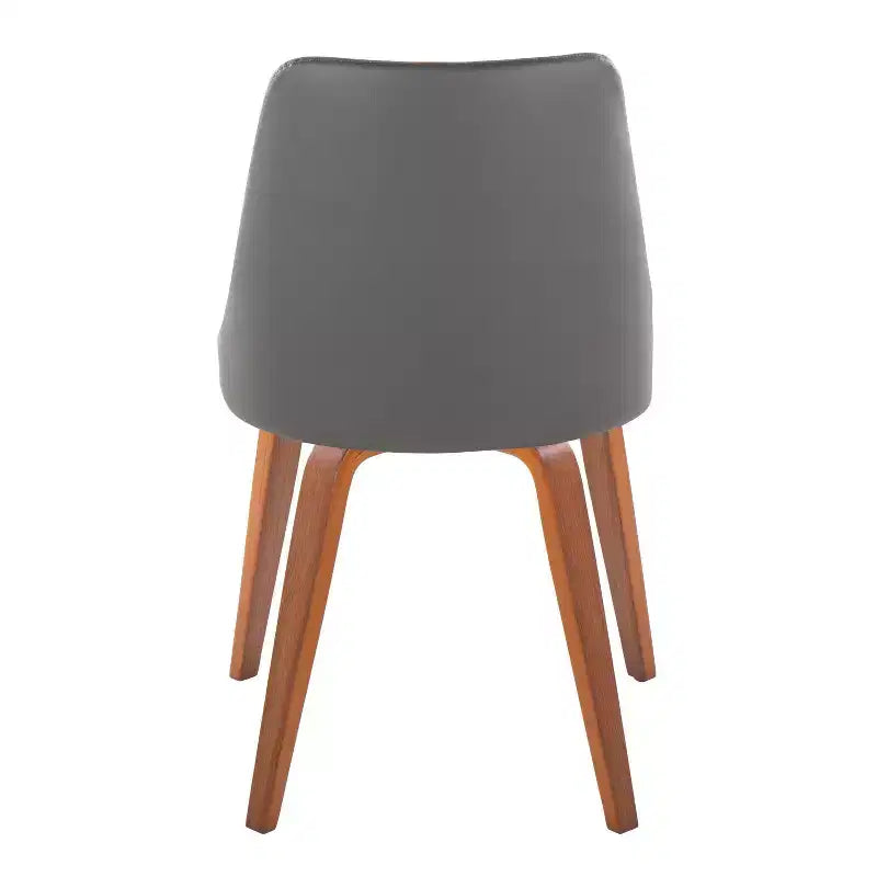Set di 2 sedie da pranzo Marche: imbottite con bottoni trapuntati, gambe in legno - LumiSource