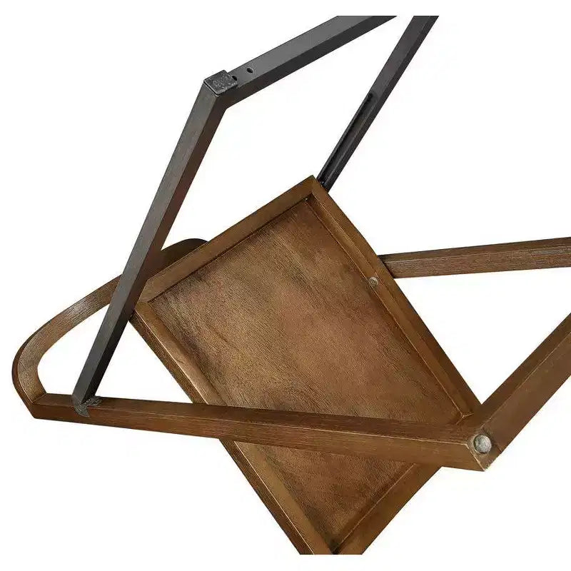 2 sedie pieghevoli Sydney Spazzola Metallica Castagno - Boraam: Stile scandinavo, Struttura in legno, Nessun assemblaggio richiesto