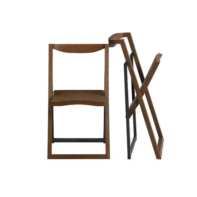 2 sedie pieghevoli Sydney Spazzola Metallica Castagno - Boraam: Stile scandinavo, Struttura in legno, Nessun assemblaggio richiesto