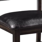 Sedia da pranzo Urbana da 23" in PU nero ed espresso - Acme Furniture: set da 2, senza braccioli, rivestimento in lino