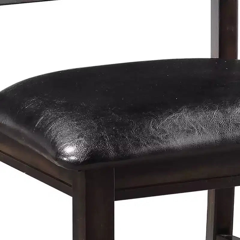 Sedia da pranzo Urbana da 23" in PU nero ed espresso - Acme Furniture: set da 2, senza braccioli, rivestimento in lino