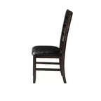 Sedia da pranzo Urbana da 23" in PU nero ed espresso - Acme Furniture: set da 2, senza braccioli, rivestimento in lino