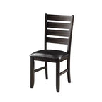 Sedia da pranzo Urbana da 23" in PU nero ed espresso - Acme Furniture: set da 2, senza braccioli, rivestimento in lino