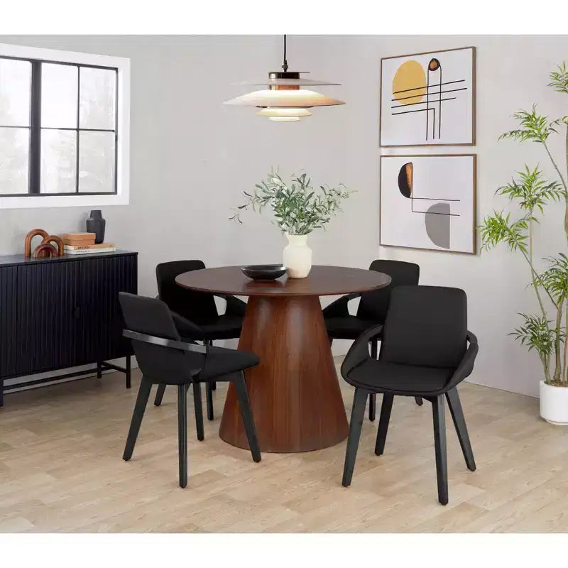 LumiSource Cosmo Sedia in Bambù Nero/PU Nero