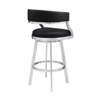 Sgabello da bar Saturn in similpelle da 26" altezza bancone: girevole, schienale basso, Armen Living