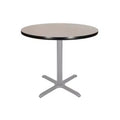 Hampden Furnishings 30" Bennet Collection Round with X Base Dining Table Gray/Gray Nebula
