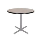 Hampden Furnishings 30" Bennet Collection Round with X Base Dining Table Gray/Gray Nebula