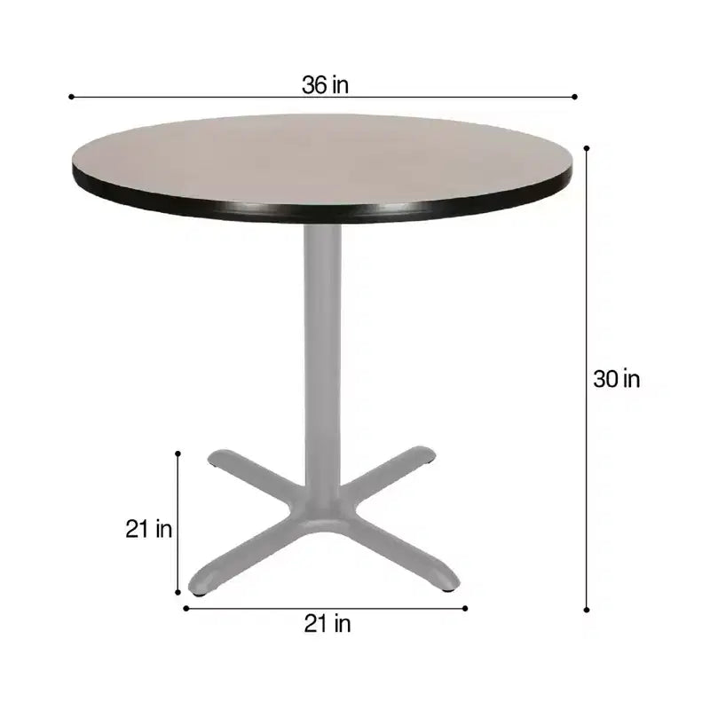 Tavolo da pranzo rotondo con base a X 30" Bennet Collection Hampden Furnishings Grigio/Grigio Nebulosa