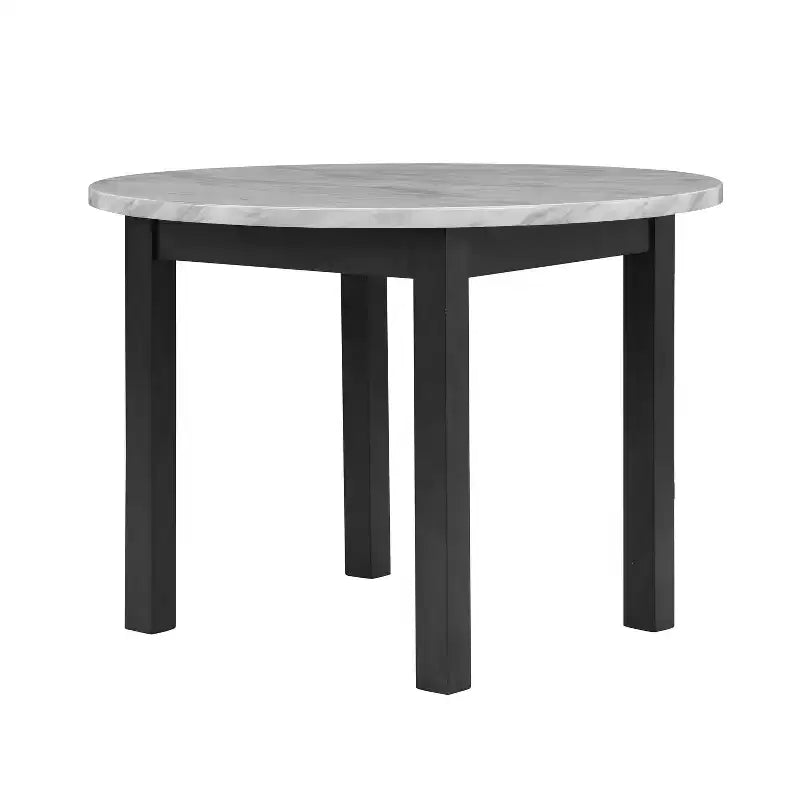 Set da pranzo Kellum contemporaneo da 5 pezzi: piano in finto marmo, sedie con borchie - miBasics