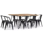 Set da pranzo WyndenHall Elisse Moreno 9 pezzi nero anticato/argento
