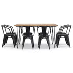 Set da pranzo WyndenHall Elisse Moreno 9 pezzi nero anticato/argento