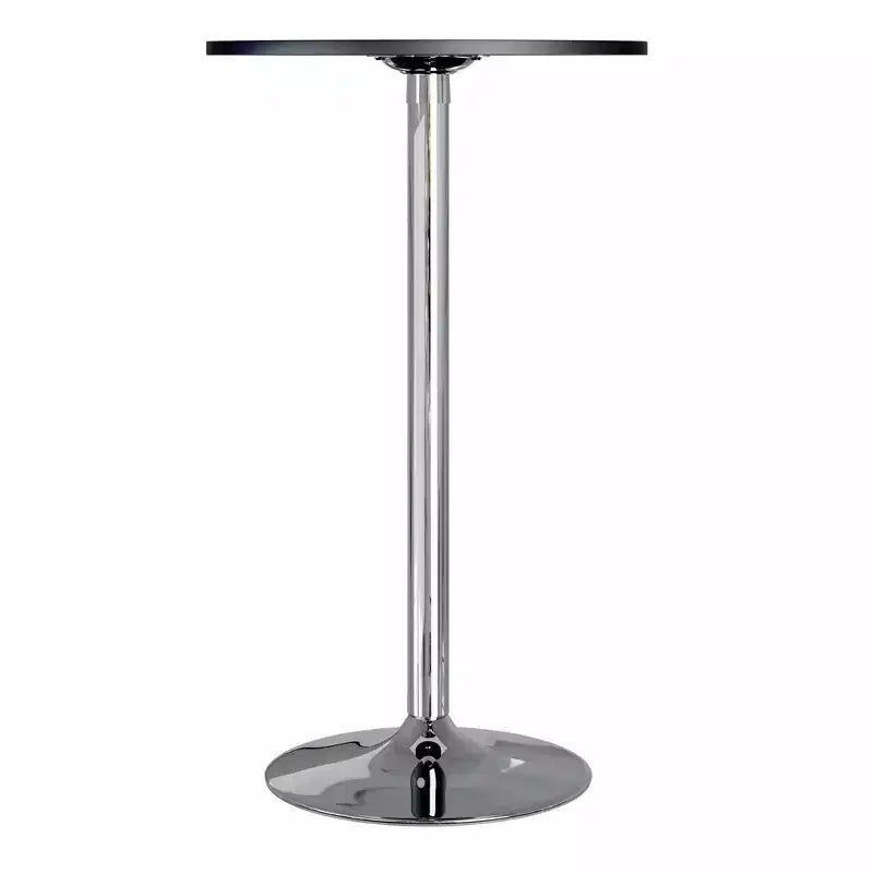 Tavolo rotondo Spectrum da 24" ad altezza bar con gambe in metallo nero - Winsome: Base cromata, piano in MDF, stile contemporaneo