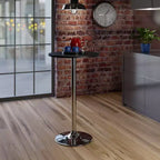 Tavolo rotondo Spectrum da 24" ad altezza bar con gambe in metallo nero - Winsome: Base cromata, piano in MDF, stile contemporaneo