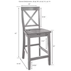 Crosley 42" Bartlett Isola Cucina con Piano in Legno e Sgabelli X-Back Bianco/Nero: Stile Farmhouse, Ripiani Regolabili